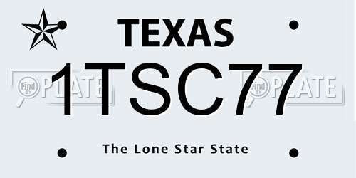 1TSC77 Texas License Plate