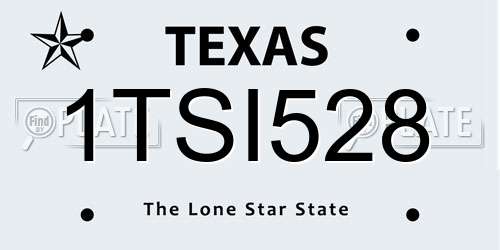 1TSI528 Texas License Plate