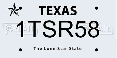 1TSR58 Texas License Plate