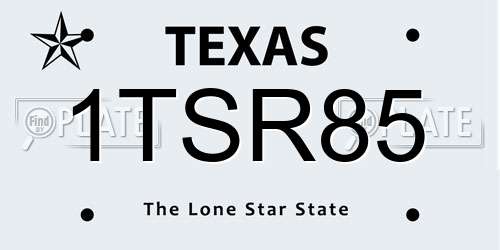 1TSR85 Texas License Plate