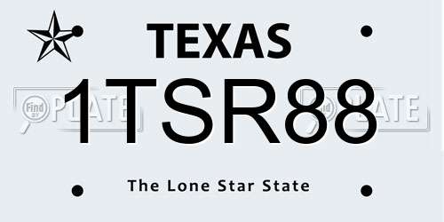 1TSR88 Texas License Plate