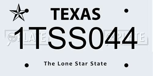 1TSS044 Texas License Plate