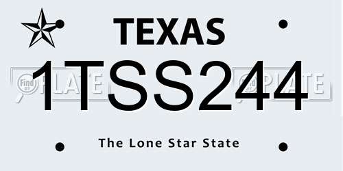 1TSS244 Texas License Plate