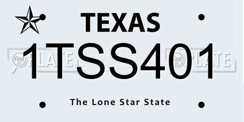 1TSS401 Texas License Plate