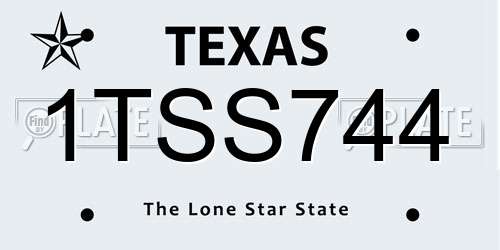 1TSS744 Texas License Plate