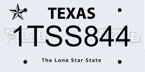 1TSS844 Texas License Plate