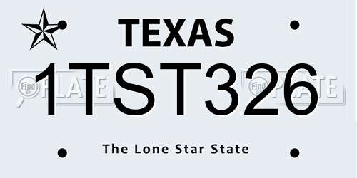 1TST326 Texas License Plate