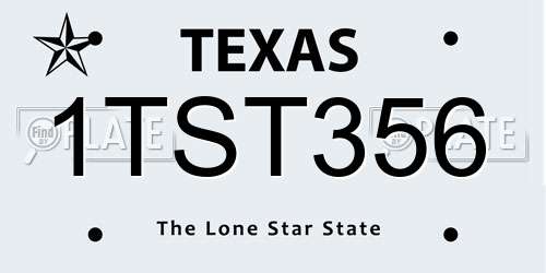 1TST356 Texas License Plate