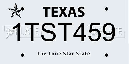 1TST459 Texas License Plate