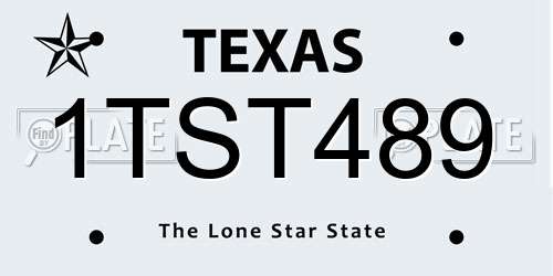 1TST489 Texas License Plate
