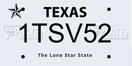 1TSV52 Texas License Plate