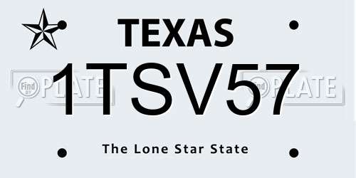 1TSV57 Texas License Plate