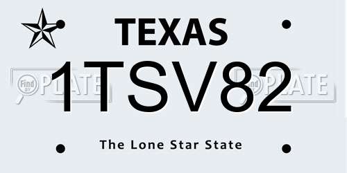 1TSV82 Texas License Plate