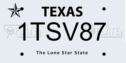 1TSV87 Texas License Plate