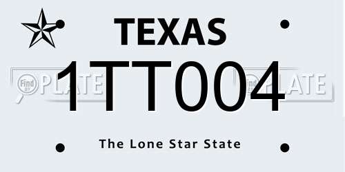 1TT004 Texas License Plate