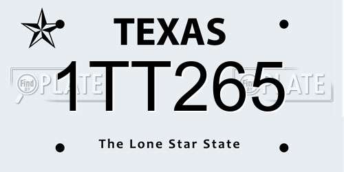 1TT265 Texas License Plate