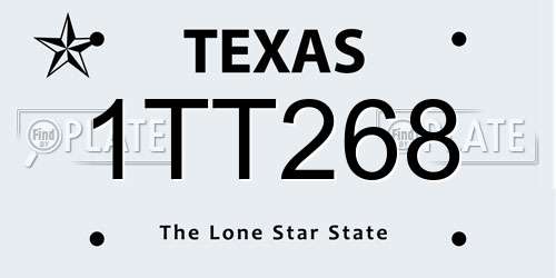 1TT268 Texas License Plate