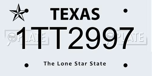 1TT2997 Texas License Plate