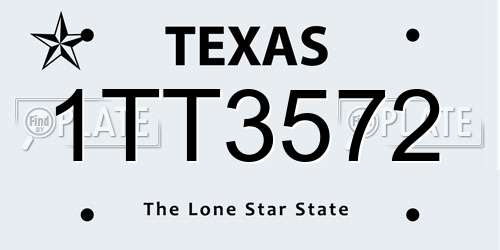 1TT3572 Texas License Plate