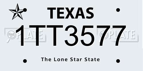 1TT3577 Texas License Plate