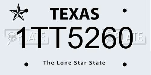 1TT5260 Texas License Plate