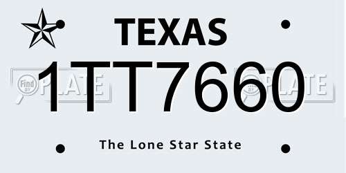 1TT7660 Texas License Plate