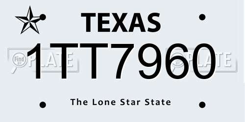 1TT7960 Texas License Plate