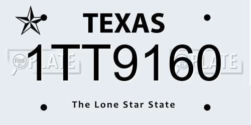 1TT9160 Texas License Plate