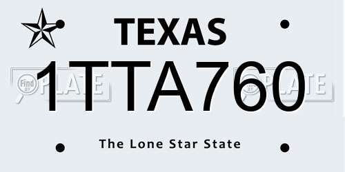 1TTA760 Texas License Plate