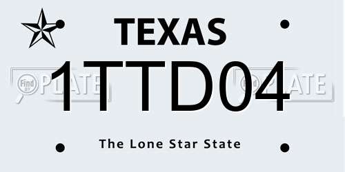 1TTD04 Texas License Plate