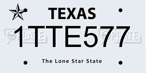 1TTE577 Texas License Plate