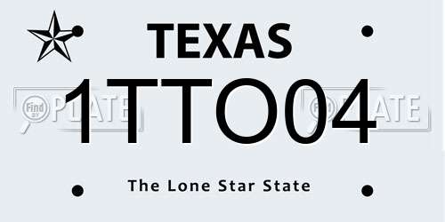 1TTO04 Texas License Plate