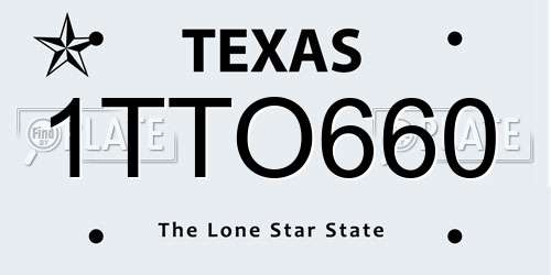 1TTO660 Texas License Plate