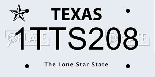 1TTS208 Texas License Plate