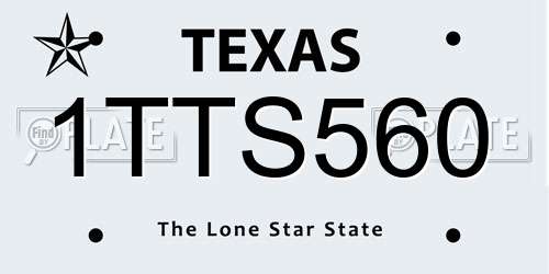 1TTS560 Texas License Plate