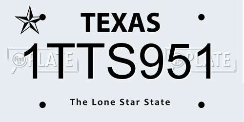 1TTS951 Texas License Plate