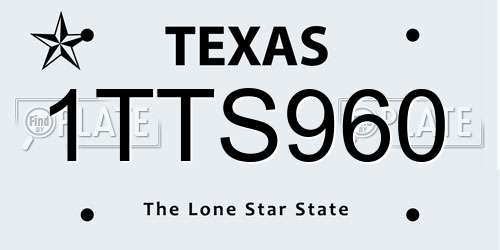 1TTS960 Texas License Plate
