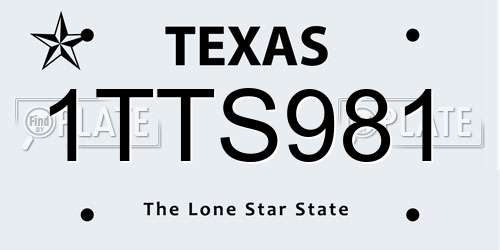 1TTS981 Texas License Plate
