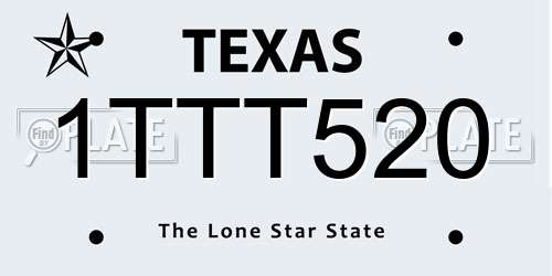 1TTT520 Texas License Plate