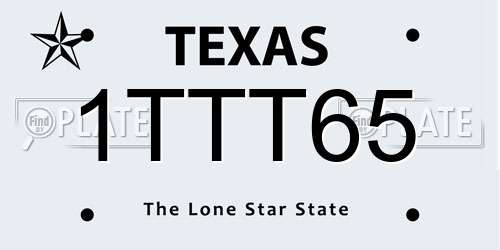 1TTT65 Texas License Plate