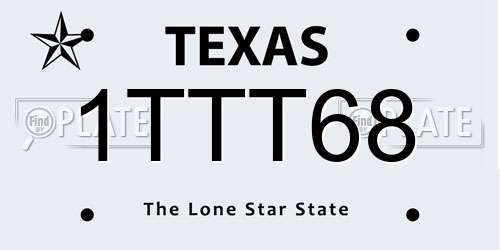 1TTT68 Texas License Plate