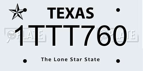 1TTT760 Texas License Plate