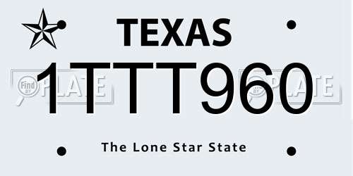 1TTT960 Texas License Plate