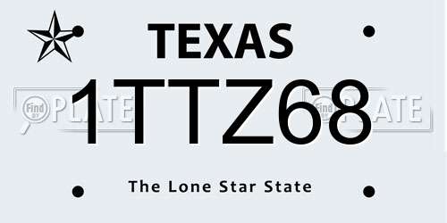 1TTZ68 Texas License Plate