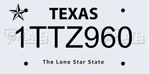 1TTZ960 Texas License Plate