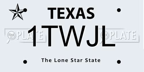 1TWJL Texas License Plate