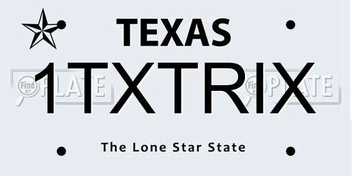 1TXTRIX Texas License Plate