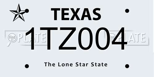 1TZ004 Texas License Plate