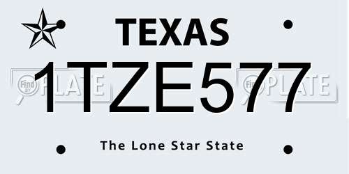 1TZE577 Texas License Plate