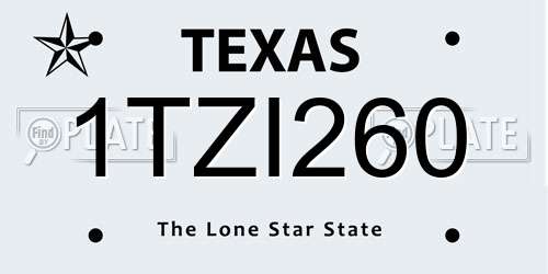 1TZI260 Texas License Plate